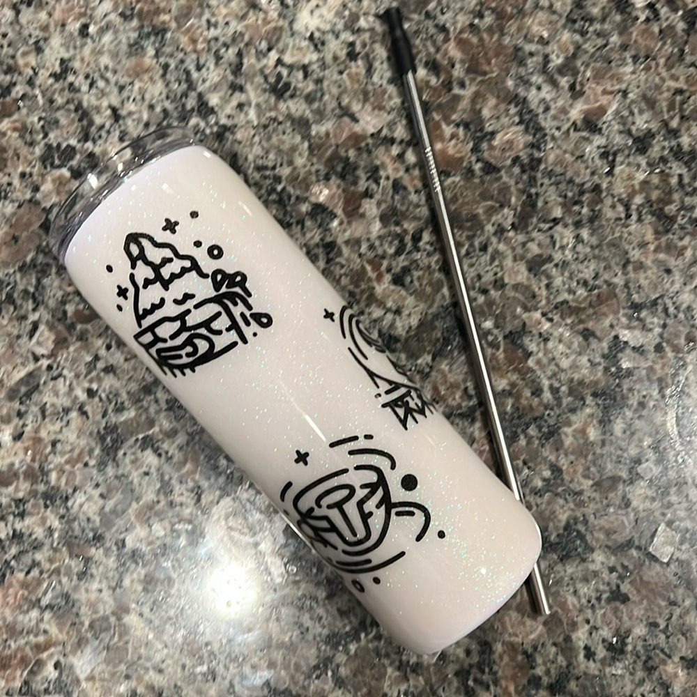Custom Disney attractions tumbler with straw